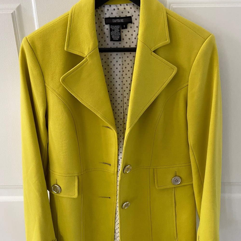 Chapter One Blazer Coat Size 6 Yellow/Green
